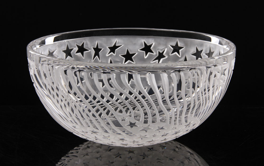 Appraisal: - Steuben Glass Stars and Stripes Presentation Bowl Steuben glass