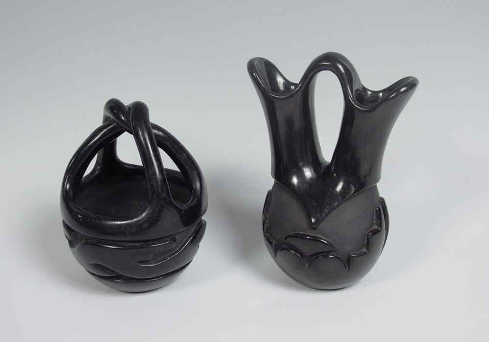 Appraisal: PIECE BARBARITA SANTA CLARA POTTERY Both pieces signed Barbarita Santa