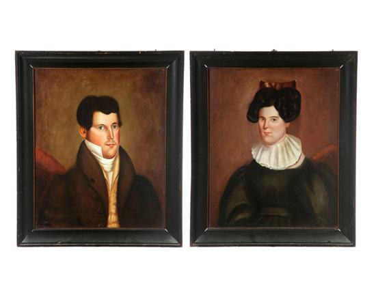 Appraisal: PAIR OF PORTRAITS AMERICAN SCHOOL ND QUARTER- TH CENTURY Oil