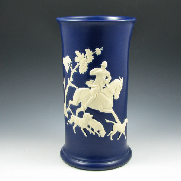 Appraisal: Unusually large Weller Chase vase in deep cobalt blue Unmarked