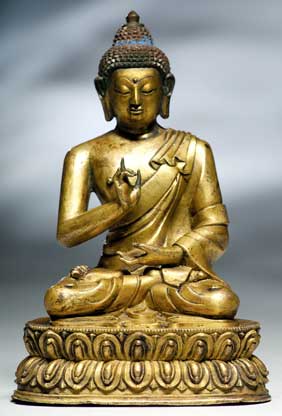 Appraisal: LATE MING SINO-TIBETAN GILT BRONZE Late Ming Dynasty Sino-Tibetan gilt