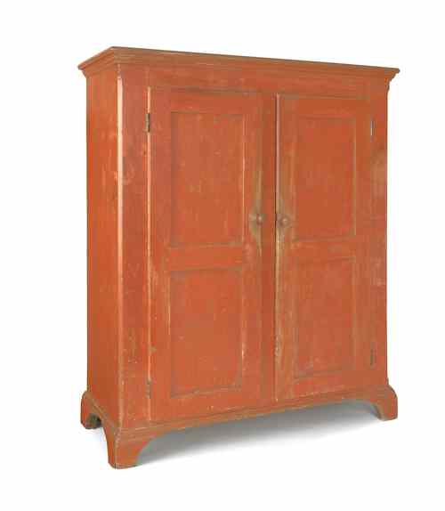 Appraisal: Pennsylvania painted pine cupboard th c retaining a red surface