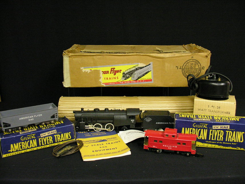 Appraisal: GILBERT AMERICAN FLYER TRAIN SET MIB Engine coal car hopper