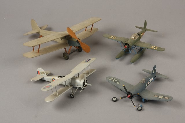 Appraisal: Lot of plastic planes German French with US Fighter