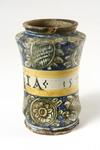 Appraisal: APOTHECARY JAR - th century Italian Majolica Terra Cotta glazed