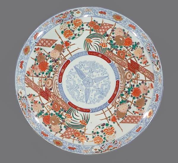 Appraisal: Ceramics Centered by a floral medallion in underglaze blue and