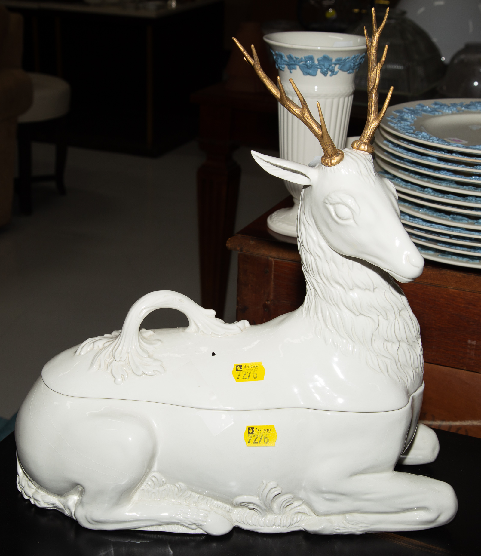 Appraisal: AN ITALIAN CHINA DEER-FORM TUREEN Modern with gilt metal antlers