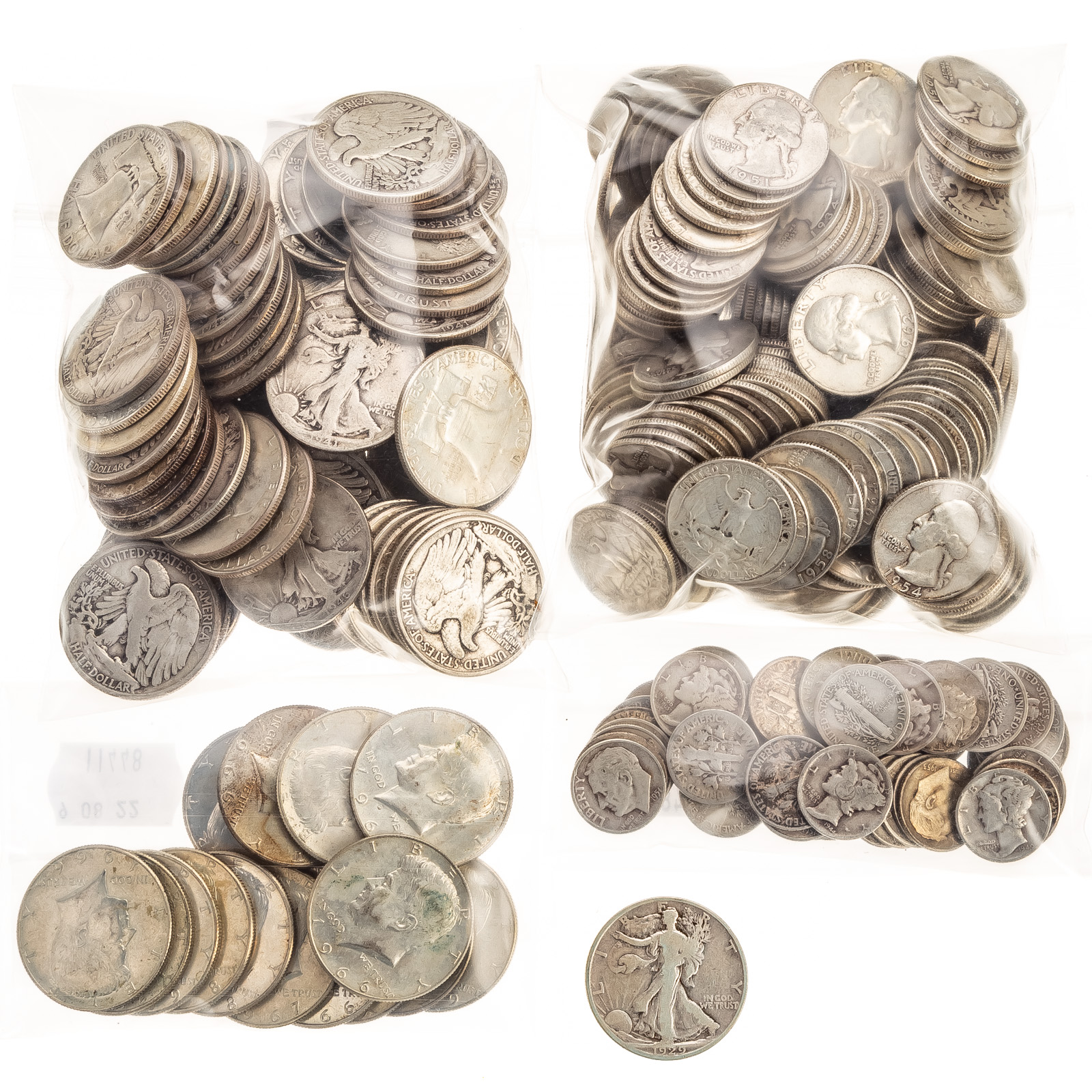 Appraisal: US SILVER COINS - FACE PLUS - JFK dimes mix