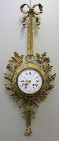 Appraisal: French Gilt Bronze Tiffany Co Wall Clock Modeled as suspended