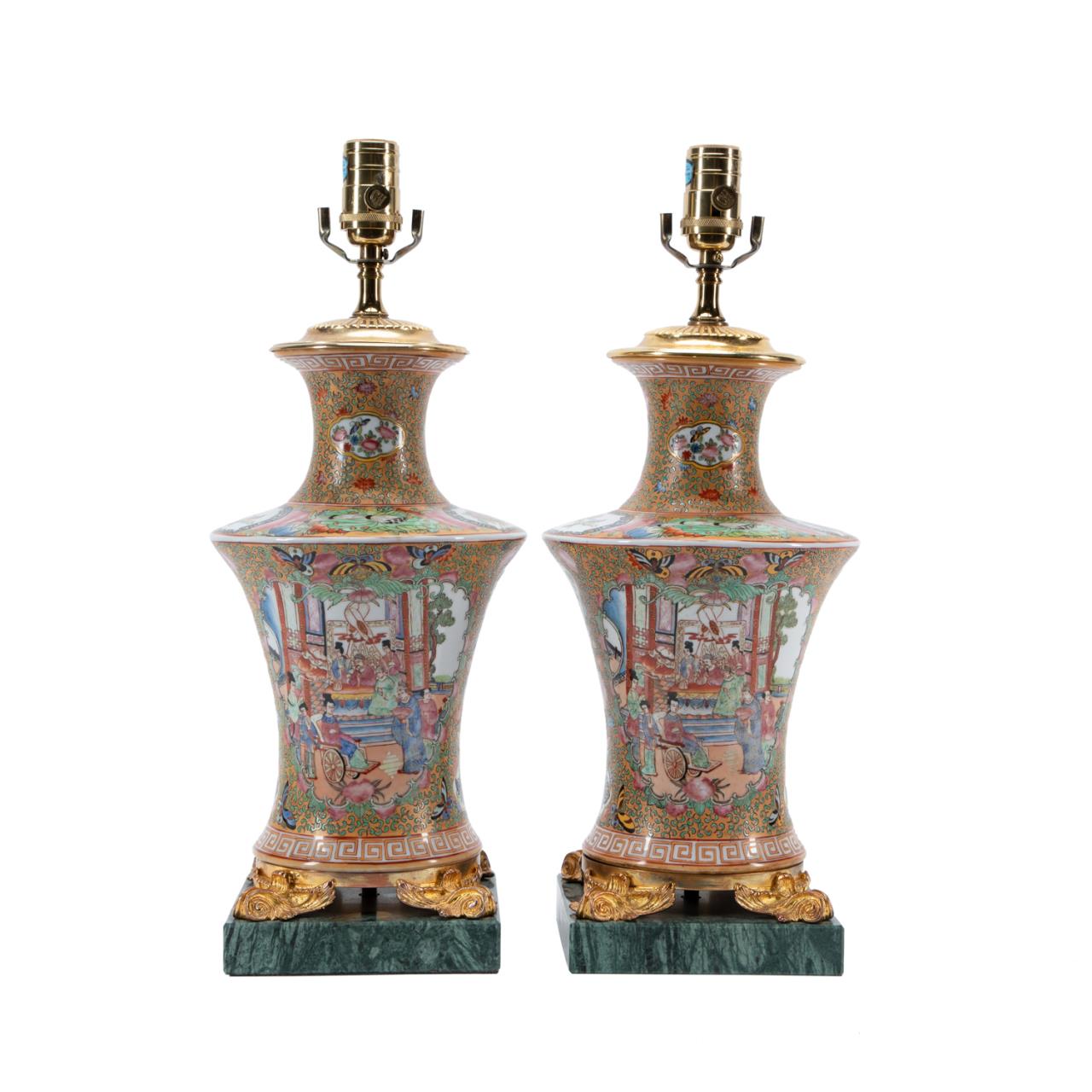 Appraisal: PAIR CHELSEA HOUSE CHINESE EXPORT-STYLE LAMPS Chelsea House American founded