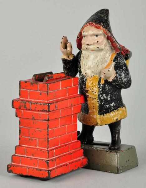 Appraisal: Cast Iron Santa at Chimney Mechanical Bank Manufactured by Shepard