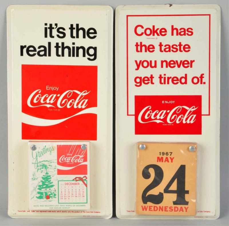 Appraisal: Lot of Tin Coca-Cola Calendar Holders s to s The