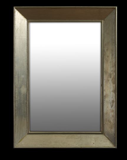 Appraisal: Contemporary Silvered Looking Glass the rectangular plate within a deeply