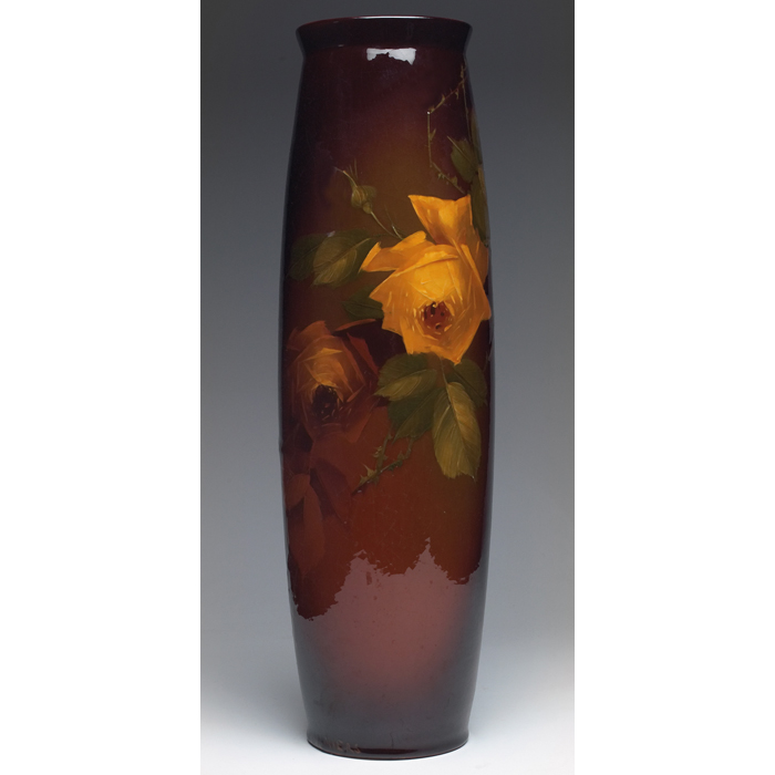 Appraisal: Rozane vase monumental shape in a brown glaze with nicely