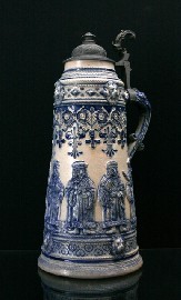 Appraisal: A large German stoneware beer stein of typical form with