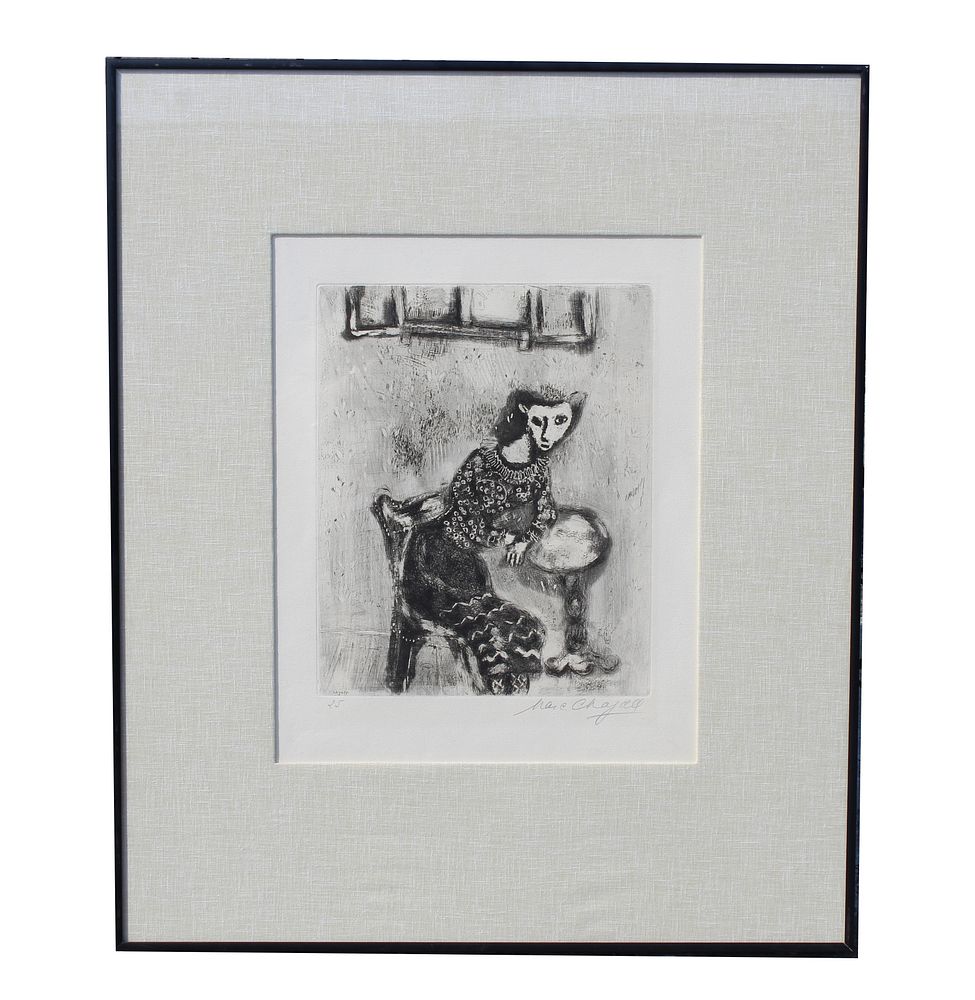 Appraisal: Chagall 'Cat Metamorphoses' Etching Marc Chagall Original etching Title The