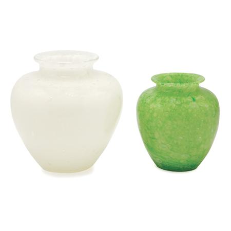 Appraisal: Two Carder Steuben Glass Cluthra Vases Estimate -