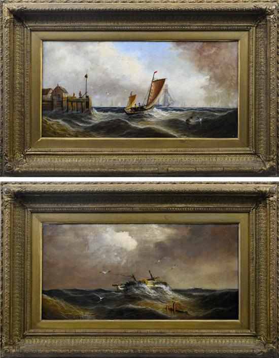 Appraisal: G Hayes British th century Pair of Marine Scenes oil