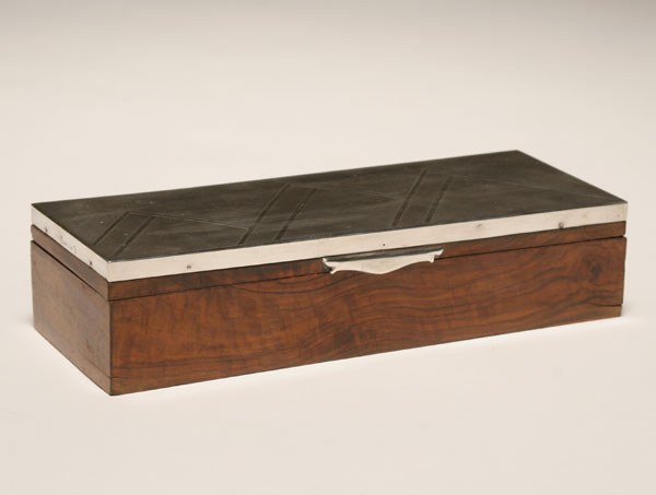 Appraisal: Italian Mid Century golf presentation box with sterling lid Rosewood