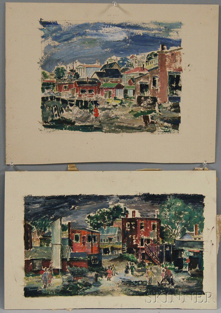 Appraisal: Sidney Raynes American - Two Works Gloucester Wharfs and Playground