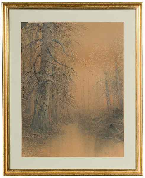 Appraisal: Robert Burns Wilson American - Kentucky Forest Scene Watercolor and