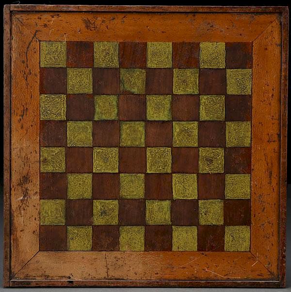 Appraisal: AN AMERICAN PAINTED WOOD GAMEBOARD AN AMERICAN PAINTED WOOD GAMEBOARD