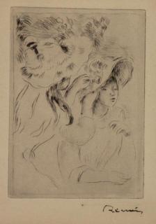 Appraisal: RENOIR Pierre-Auguste Etching Le Chapeau pingl With stamped signature lower