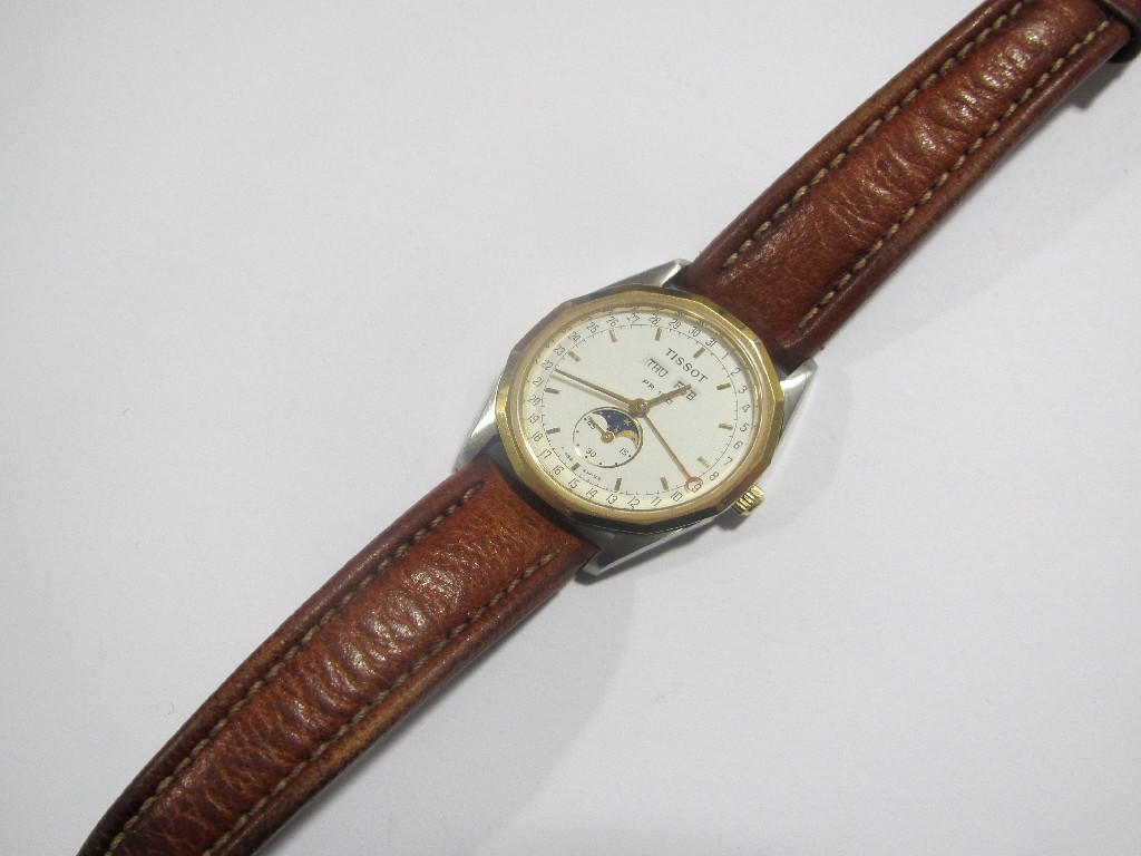 Appraisal: Gent Tissot stainless steel wrist watch with white dial day