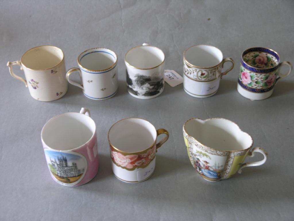 Appraisal: Eight various th century coffee cups one by Helena Wolfsohn