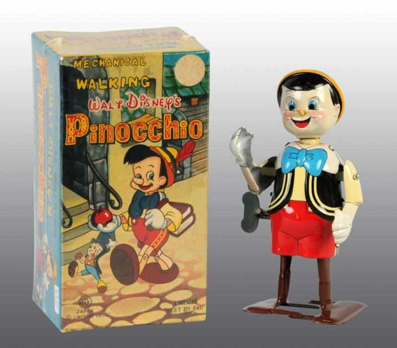 Appraisal: Tin Linemar Disney Pinocchio Walking Wind-Up Toy Description Japanese Working