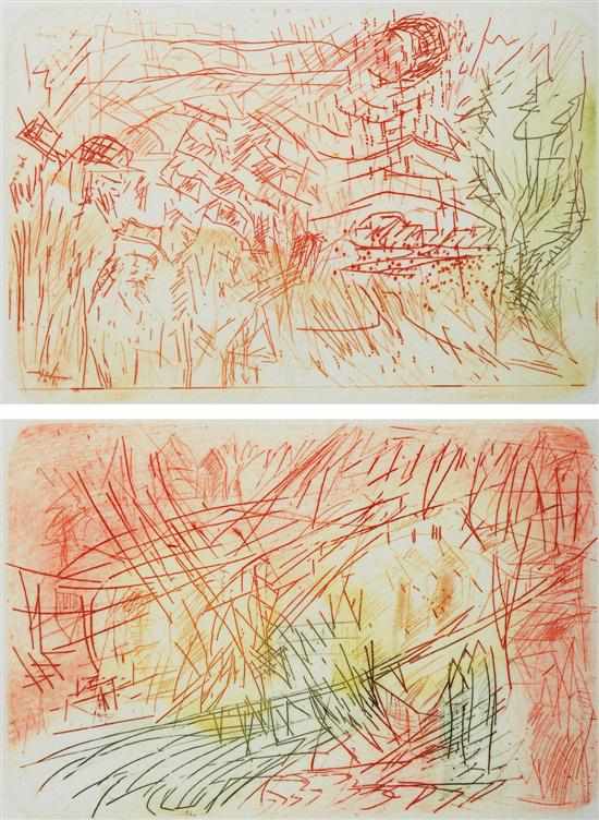 Appraisal: Bill Meyer born Pair of etchings i Rainforest II Protect