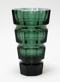 Appraisal: Joseff Hoffmann Moser Art Deco Smoked Crystal Vase CZECHOSLOVAKIA CIRCA