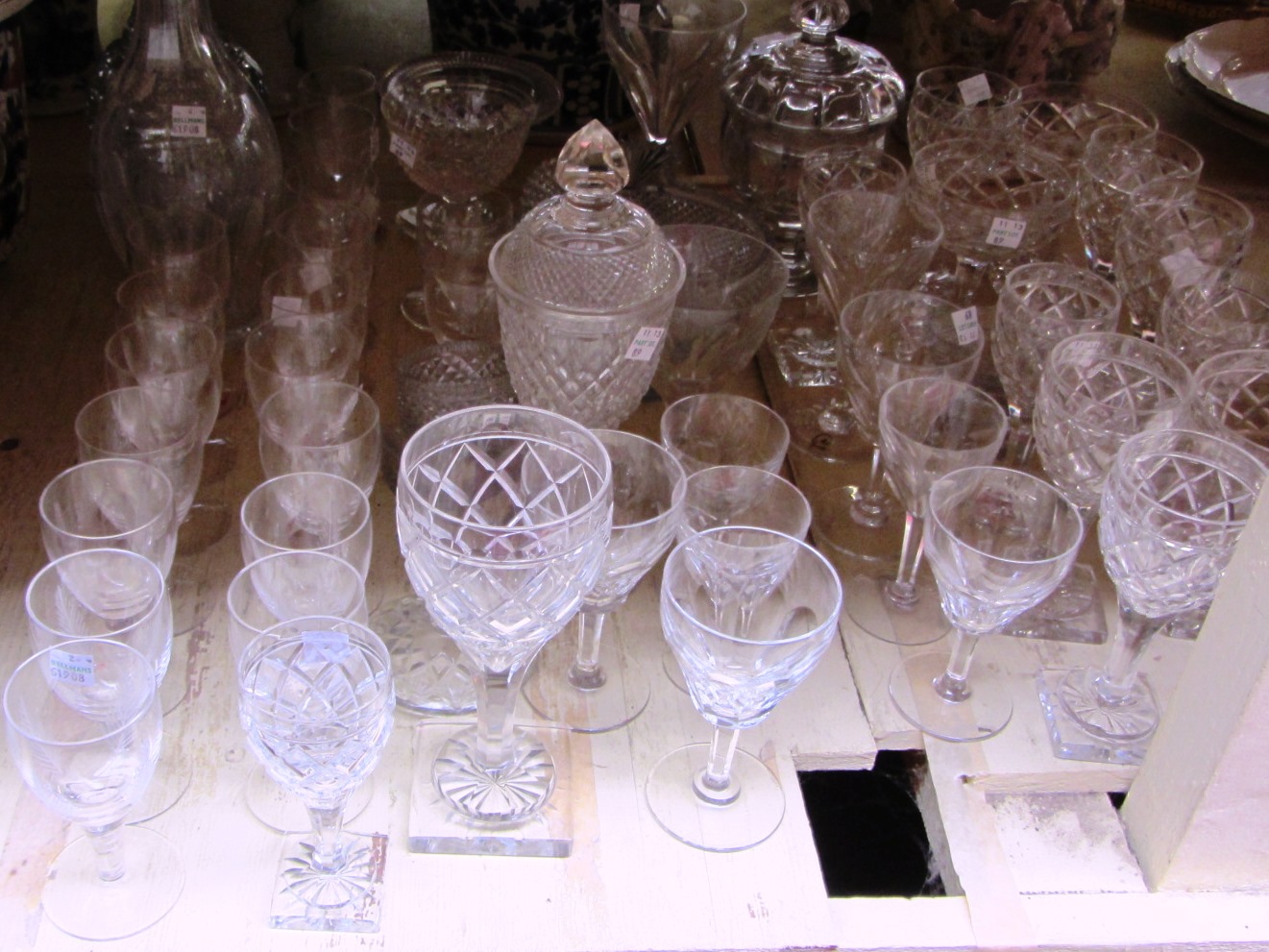 Appraisal: A quantity of cut glass wares including a part suite