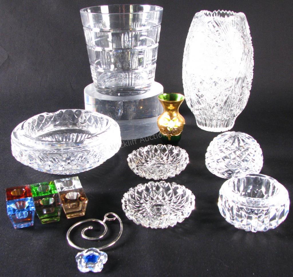 Appraisal: Group of Glass and Crystal Decorative Accessories total including Ralph