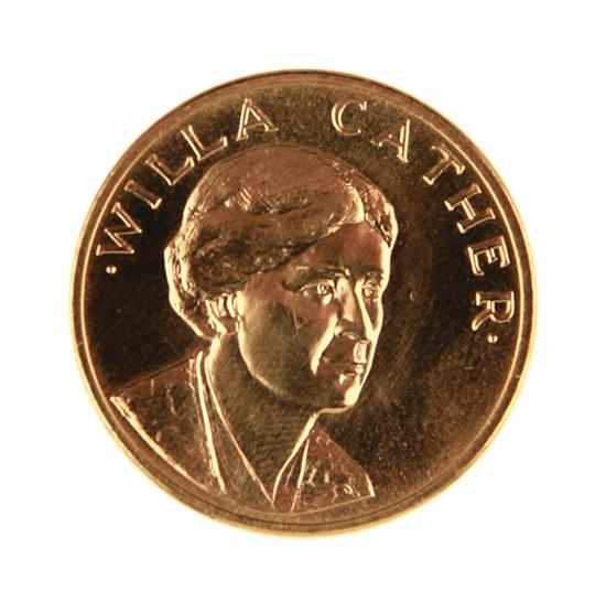 Appraisal: American Arts Commemorative Series Willa Cather gold medallion obverse with