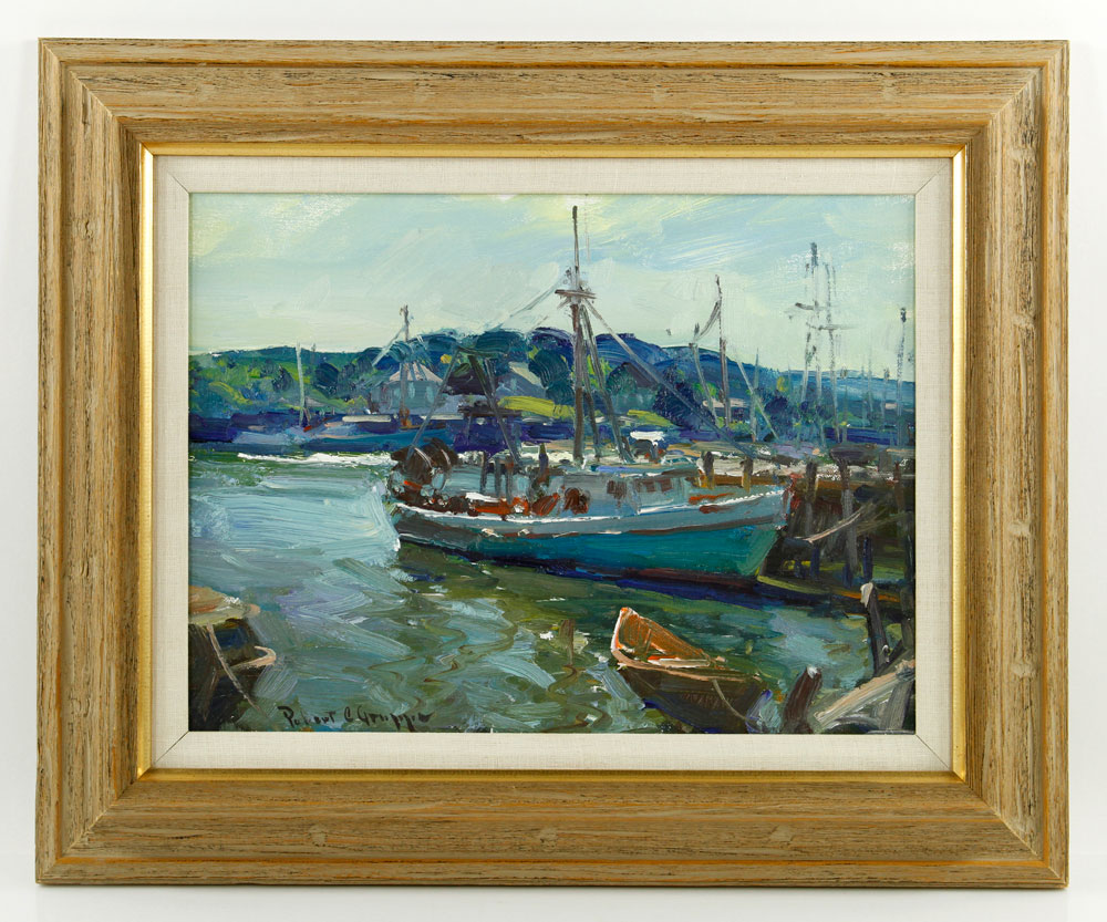 Appraisal: - Gruppe Harbor Scene O C Robert Gruppe harbor scene