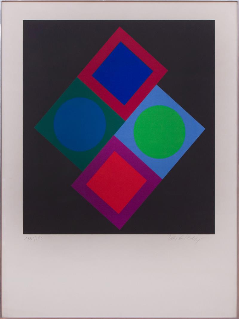 Appraisal: VICTOR VASARELY - UNTITLED Screenprint in colors on wove paper