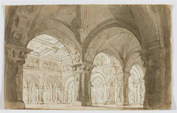 Appraisal: ITALIAN TH CENTURY Imaginary architecture of a representational chamber with