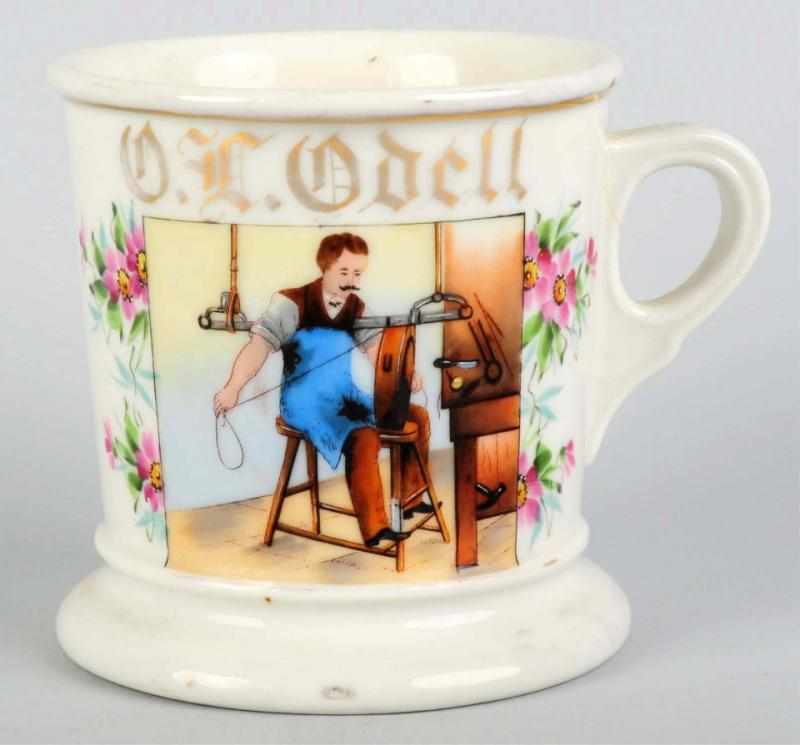 Appraisal: Saddle Maker Shaving Mug Gilt name O L Odell Nice