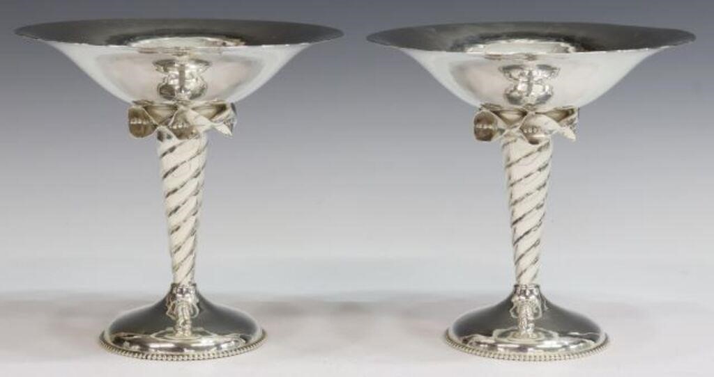 Appraisal: pair Modernist sterling silver compotes William G DeMatteo American -