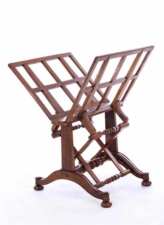 Appraisal: Regency mahogany portfolio stand circa adjustable rectangular frames hinged to