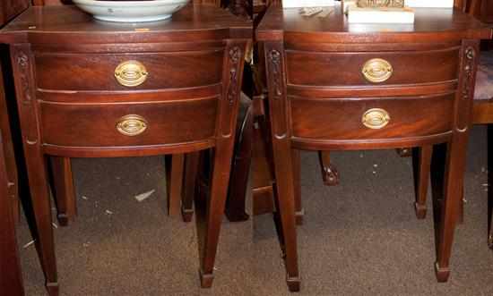 Appraisal: Pair of Federal style mahogany two-drawer side stands Estimate -