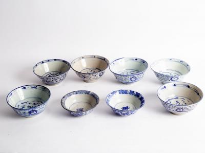 Appraisal: Six Ming style blue and white bowls cm diameter and