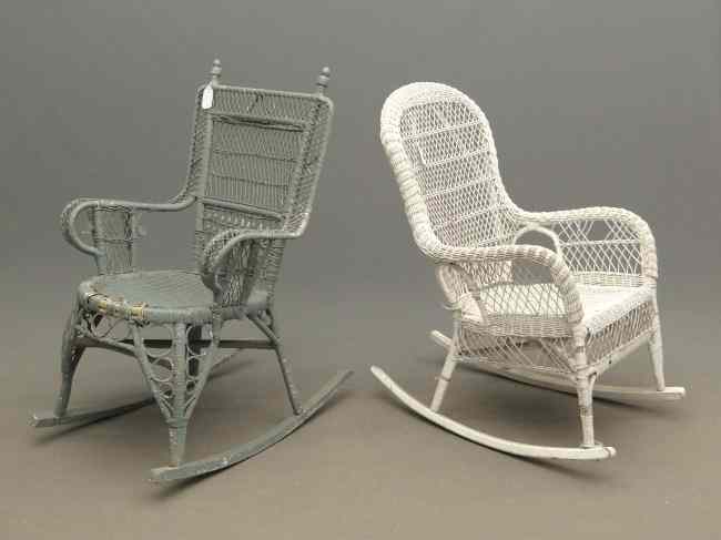 Appraisal: Lot as found wicker rockers