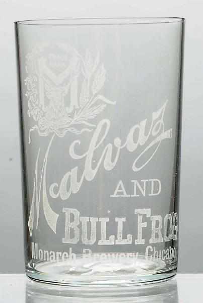 Appraisal: Malvas Bull Frog Acid-Etched Beer Glass Nice imprint with light