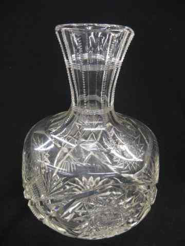 Appraisal: Cut Glass Carafe starbursts diamond ray designs brilliant period ''