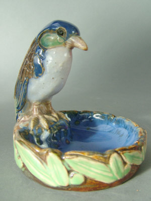 Appraisal: A Doulton Lambeth moulded kingfisher ring tray circa modelled in