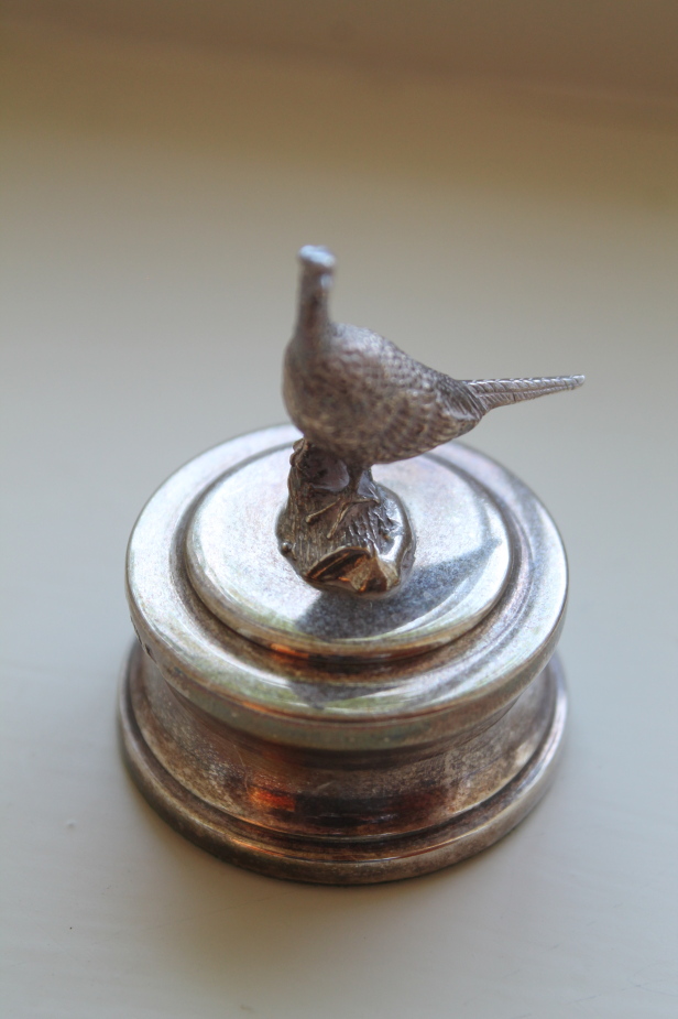 Appraisal: A modern silver miniature model pheasant