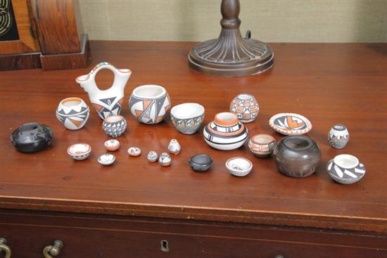 Appraisal: GROUP OF MINIATURE AMERICAN INDIAN POTTERY Most is contemporary Acoma