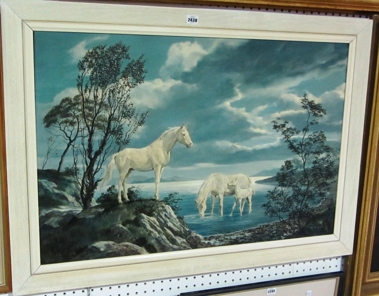 Appraisal: Eric Tansley th century White horses on the shore of